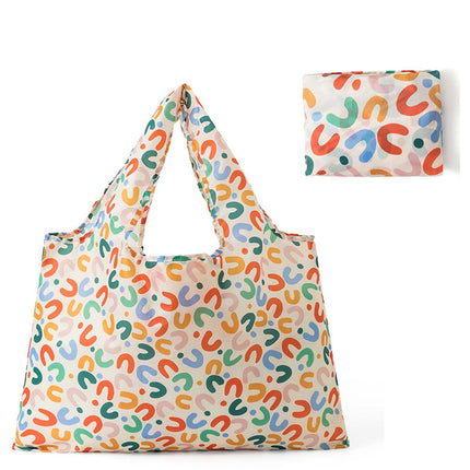 2025 New Foldable Shopping Bag,Women Reusable Tote for Groceries,Washable Shopping Long Handles Fold-Up Pouch Heavy Duty Bulk,Lightweight Eco-Friendly Compact Bag for Travel Market Daily Use Storage E.
