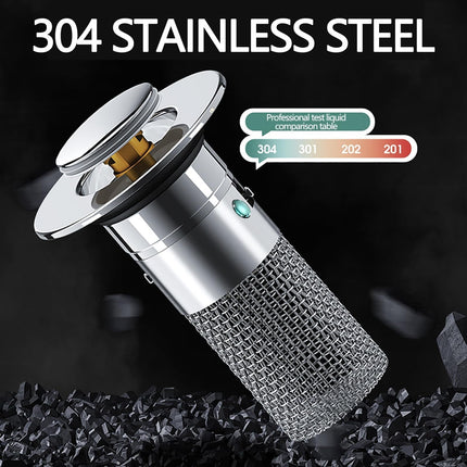 Bathroom Sink Stopper, Heavy Duty Hair Catcher, Pop Up Sink Drain Filter, for Bathroom Sink Stopper Replacement， Hair Catcher with Removable Stainless Steel Filter Basket, 1 Pcs, 2.36x3.15 2.36" x 3.15" Silver.