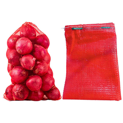 Mesh Produce Bags, 10 lbs Reusable Onion Sacks Vegetable Storage Bags Washable Net Bag, 10.63” x 18.5” for Onion Potato Firewood Crawfish, 1 Pcs 10.63" x 18.5" Red.