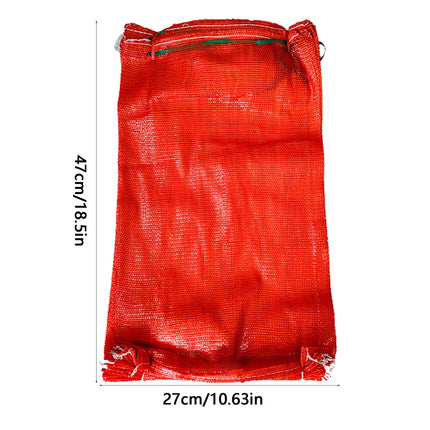 Mesh Produce Bags, 10 lbs Reusable Onion Sacks Vegetable Storage Bags Washable Net Bag, 10.63” x 18.5” for Onion Potato Firewood Crawfish, 1 Pcs 10.63" x 18.5" Red.