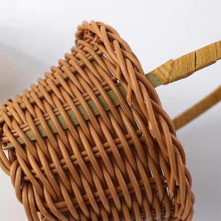 1 Piece Mini Small Wicker Basket,Wedding Flower Basket,3.14x1.96x5.51"Basket for Flower,Hand Woven Flower Basket,Kids Flower Stretch, Natural Hand Woven Easter Gift Basket with Handles White.