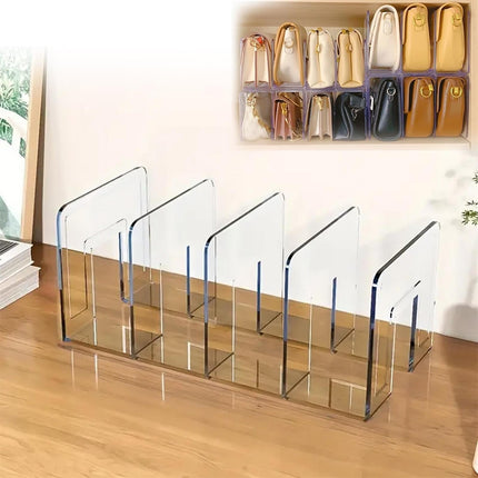 Acrylic File Sorter, Clear Handbag Holder Acrylic Desk Organizer, Sturdy Desktop Files Organizer Files Folder Holder Rack for Envelopes Mail Letter Paper Notebook Electronics, 1 Pcs, 12.6x5.9x5.12 12.6" x 5.9" x 5.12" Clear.