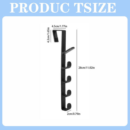 Over The Door Organizer Hooks, 5 Layers Heavy Duty Hats Hanger, Purse Organizer Vertical Hanging Coat Organizer Rack for Backpack Towel and Hangers (Black/1Pcs) 11.02x0.79x1.77 11.02" x 0.79" x 1.77" Black.