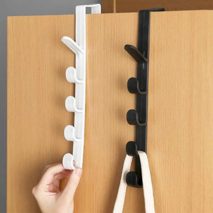Over The Door Organizer Hooks, 5 Layers Heavy Duty Hats Hanger, Purse Organizer Vertical Hanging Coat Organizer Rack for Backpack Towel and Hangers (Black/1Pcs) 11.02x0.79x1.77 11.02" x 0.79" x 1.77" Black.
