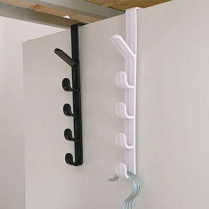 Over The Door Organizer Hooks, 5 Layers Heavy Duty Hats Hanger, Purse Organizer Vertical Hanging Coat Organizer Rack for Backpack Towel and Hangers (Black/1Pcs) 11.02x0.79x1.77 11.02" x 0.79" x 1.77" Black.