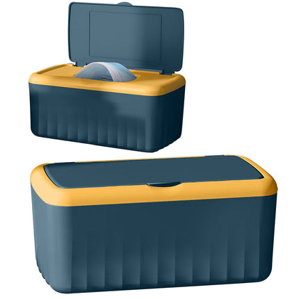 Tissue Box with Lid, Modern Desktop Tissue Box Holder, Facial Tissue Dispenser Box, Cover Holder Napkin Organizer Wet Tissue Box with Lid Rectangular Storage Box Tissue Dispenser Box, 8.66x4.72x3.14 8.66" x 4.72" x 3.93" Navy.