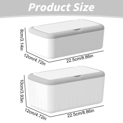 Tissue Box with Lid, Modern Desktop Tissue Box Holder, Facial Tissue Dispenser Box, Cover Holder Napkin Organizer Wet Tissue Box with Lid Rectangular Storage Box Tissue Dispenser Box, 8.66x4.72x3.14 8.66" x 4.72" x 3.93" Navy.