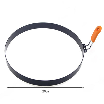 7.87" Omelette Ring for Griddle, Large Stainless Steel Griddle Omelet Rings, Non-Stick Pancake Egg Ring, Round Omelette Rings Omelet Mold, Muffin Mold Silicone Handle, 1 Pcs 7.87" Black.