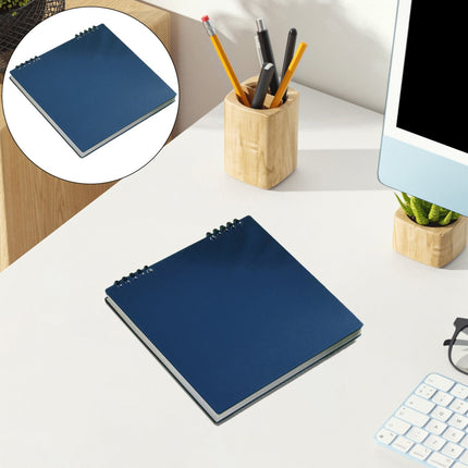 Sketch Book Sketchpad,Journal Memo Notebook Notepads Grids Notebook Writing Notebook for Sketching Scribbling Notebook Journal Refillable Notebooks,Top Spiral Bound Sketch Pad,7.87x7.56",Beige Dark Blue.