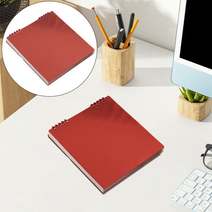 Sketch Book Sketchpad,Journal Memo Notebook Notepads Grids Notebook Writing Notebook for Sketching Scribbling Notebook Journal Refillable Notebooks,Top Spiral Bound Sketch Pad,7.87x7.56",Beige Red.