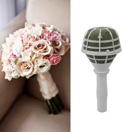 Bouquet Holder, DIY Wedding Foam Bouquet Handle Bridal Floral Fresh Artificial Flower Holder Decoration for Fresh And Artificial Flower, 1 Pcs, 3.34x7.08 3.34" x 7.08" White.