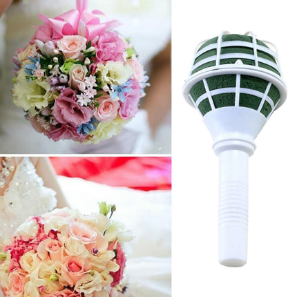 Bouquet Holder, DIY Wedding Foam Bouquet Handle Bridal Floral Fresh Artificial Flower Holder Decoration for Fresh And Artificial Flower, 1 Pcs, 3.34x7.08 3.34" x 7.08" White.
