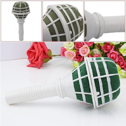 Bouquet Holder, DIY Wedding Foam Bouquet Handle Bridal Floral Fresh Artificial Flower Holder Decoration for Fresh And Artificial Flower, 1 Pcs, 3.34x7.08 3.34" x 7.08" White.