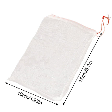 Fruit Protection Bags, Fruit Netting Bags for Fruit Trees Fruit Cover Mesh Bag with Drawstring, Netting Barrier Bags for Protecting Fruit and Vegetables, 1 Pcs, 3.93x5.9 3.93" x 5.9" White.