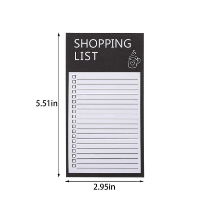 Magnetic Notepads for Fridge, Big Notepads for Shopping List,Reminders -Strong Magnetic Back- Memo Pads,Full Magnet Back Design Notepad for Shopping Lists,2.95x5.51" 50 Sheets Black.