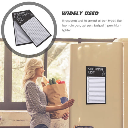 Magnetic Notepads for Fridge, Big Notepads for Shopping List,Reminders -Strong Magnetic Back- Memo Pads,Full Magnet Back Design Notepad for Shopping Lists,2.95x5.51" 50 Sheets Black.