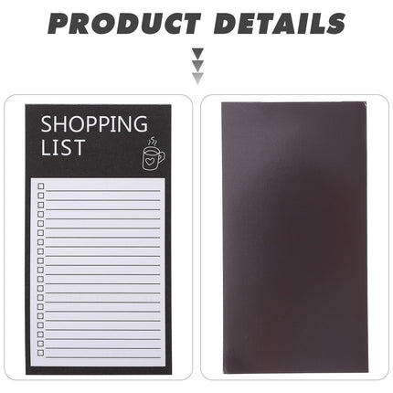 Magnetic Notepads for Fridge, Big Notepads for Shopping List,Reminders -Strong Magnetic Back- Memo Pads,Full Magnet Back Design Notepad for Shopping Lists,2.95x5.51" 50 Sheets Black.
