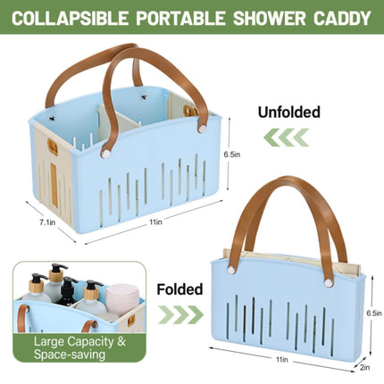 Cotton Woven Basket with PU Leather Handle, Clothes Toys Candy Gifts Cotton Rope Organizer, Living Room Basket Bathroom Shower Storage Laundry Basket, Dog Cat Bed, Fall Basket, 11.02x8.66x4.33 11.02" x 7.09" x 6.5" Blue.