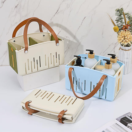 Cotton Woven Basket with PU Leather Handle, Clothes Toys Candy Gifts Cotton Rope Organizer, Living Room Basket Bathroom Shower Storage Laundry Basket, Dog Cat Bed, Fall Basket, 11.02x8.66x4.33 11.02" x 7.09" x 6.5" Green.