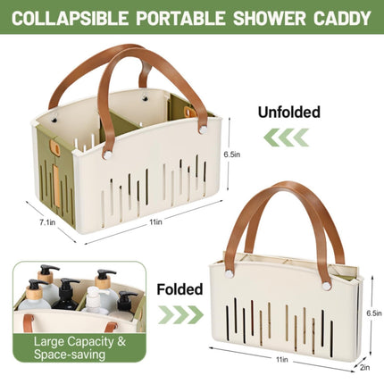 Cotton Woven Basket with PU Leather Handle, Clothes Toys Candy Gifts Cotton Rope Organizer, Living Room Basket Bathroom Shower Storage Laundry Basket, Dog Cat Bed, Fall Basket, 11.02x8.66x4.33 11.02" x 7.09" x 6.5" Green.