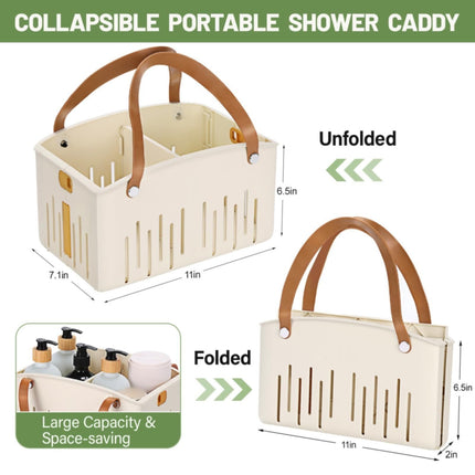 Cotton Woven Basket with PU Leather Handle, Clothes Toys Candy Gifts Cotton Rope Organizer, Living Room Basket Bathroom Shower Storage Laundry Basket, Dog Cat Bed, Fall Basket, 11.02x8.66x4.33 11.02" x 8.66" x 4.33" White.
