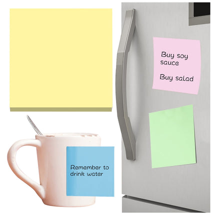 1 Pack Premium Multi-Use Sticky Notes 3x3 in Post Bright Stickies Colorful Super Sticking Power Memo Pads, Strong Adhesive, 100 Sheets/pad, Super Sticking Power Memo Pads(light blue,3x3") Light yellow.