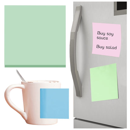 1 Pack Premium Multi-Use Sticky Notes 3x3 in Post Bright Stickies Colorful Super Sticking Power Memo Pads, Strong Adhesive, 100 Sheets/pad, Super Sticking Power Memo Pads(light blue,3x3") light green.