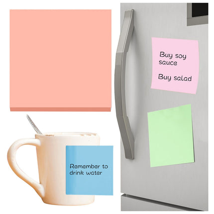 1 Pack Premium Multi-Use Sticky Notes 3x3 in Post Bright Stickies Colorful Super Sticking Power Memo Pads, Strong Adhesive, 100 Sheets/pad, Super Sticking Power Memo Pads(light blue,3x3") light pink.
