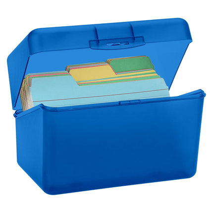 1Pc Index Card Holder,Index Card File with Flip Top,Plastic Card Holders,Note Flash Card Organizer Case,Index Card Holder,Photo Boxes Storage,Notecard Recipe,Holds Ideal for Filing Cards(Red) Blue.