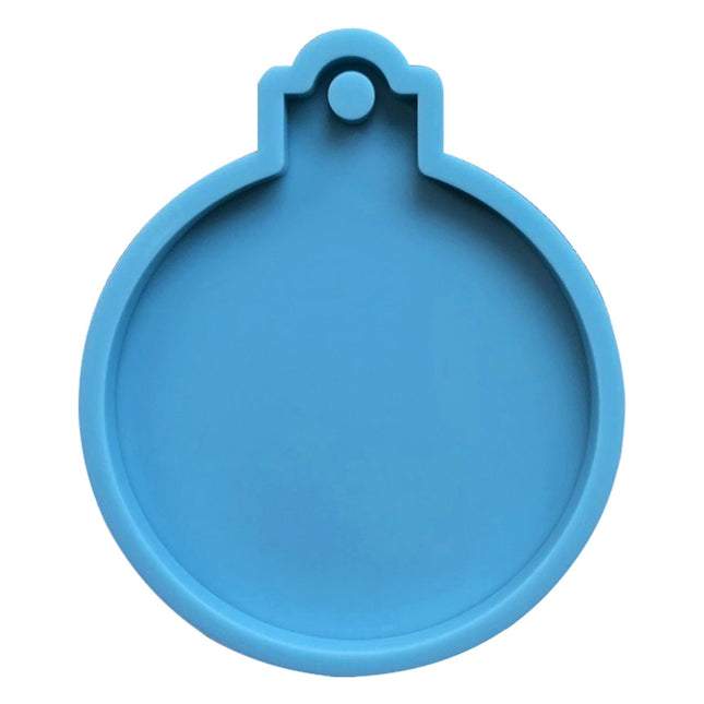 Christmas Ornaments Resin Molds, 1 Pcs Round Resin Ornaments Molds, Epoxy Pendant Casting Molds, Silicone Resin Molds for DIY Crafts Making Holiday Xmas Home Decor, 2.7 Inches blue.