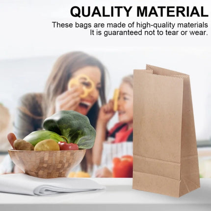 Paper Grocery Bags (50 Pcs Bulk) Heavy Duty Brown Paper Bag, Large Grocery Kraft Sacks, for Takeout, Restaurant, Retail, Shopping, 3.54x2.16x7.08 3.54" x 2.16" x 7.08" Khaki.