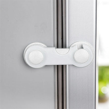 Cabinet Locks for Pet Safety, Plastic Latches with Adhesive for Drawer Cupboards Closet and Pantry Door, Fridge Lock for Protecting Dog and Cat, 2 Pcs, 3.74 Inches 3.74" Brown.