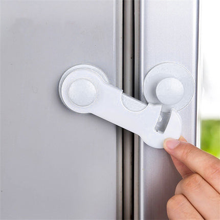 Cabinet Locks for Pet Safety, Plastic Latches with Adhesive for Drawer Cupboards Closet and Pantry Door, Fridge Lock for Protecting Dog and Cat, 2 Pcs, 3.74 Inches 3.74" White.
