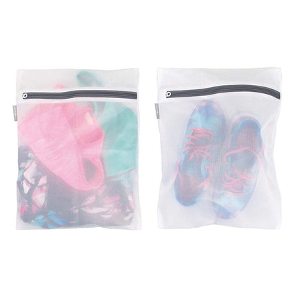 2 Pack 12" x 15" Laundry Mesh Net Washing Bag for Clothes bra Lingerie Socks Underwear,2 Pack Thickened Fine Mesh Gray Zippered Laundry Bags,Protective Wash Bags for Clothes,Laundry Mesh Bags 16" x 19".