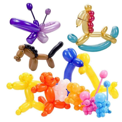Long Balloons 100 Pack,for Animal Twisting and Party Decor,Thickened Latex Modeling Balloons for DIY Shapes,Ideal for Birthdays,Christmas,Wedding Celebrations,Durable for Clowns and Magicians.