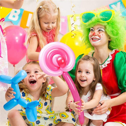 Long Balloons 100 Pack,for Animal Twisting and Party Decor,Thickened Latex Modeling Balloons for DIY Shapes,Ideal for Birthdays,Christmas,Wedding Celebrations,Durable for Clowns and Magicians.