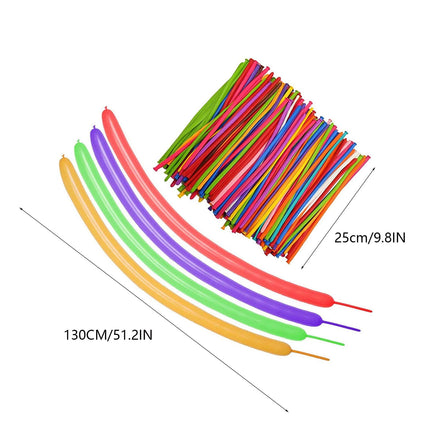 Long Balloons 100 Pack,for Animal Twisting and Party Decor,Thickened Latex Modeling Balloons for DIY Shapes,Ideal for Birthdays,Christmas,Wedding Celebrations,Durable for Clowns and Magicians.