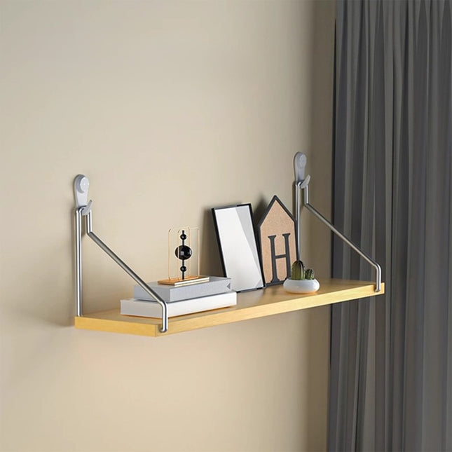 No-Drill Wall-Mounted Shelf with Adhesive Strips and Damage-Free Nails,Easy Installation on Any Wall Surface,Triangular Support,Versatile Use for Bedside,Projector,Router,Book Storage Yellow.