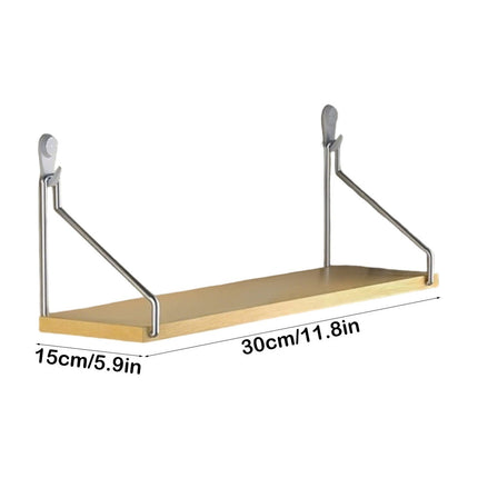 No-Drill Wall-Mounted Shelf with Adhesive Strips and Damage-Free Nails,Easy Installation on Any Wall Surface,Triangular Support,Versatile Use for Bedside,Projector,Router,Book Storage Yellow.