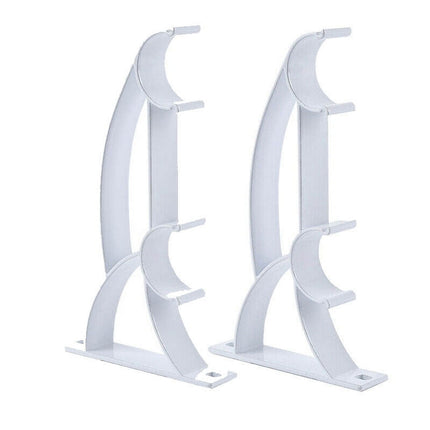 Curtain Rod Bracket, Double Curtain Rod Holder, Heavy Duty Curtain Rod Brackets, Drapery Wall Rods Bracket Holders, Curtain Rod Hooks for 1in Curtain Rods, 2 Pack, 5.12x3.15x0.79 5.12" x 3.15" x 0.79" White.