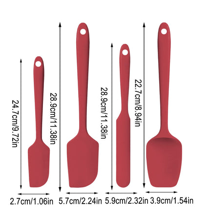 Silicone Spatula Set of 4,Heat-Resistant Up to 450°F for Baking and Cooking,Food-Grade Flexible Design with Ergonomic Handles,Prevents Scratches on Cookware,Ideal for Cake Decorating and Sauces. D.