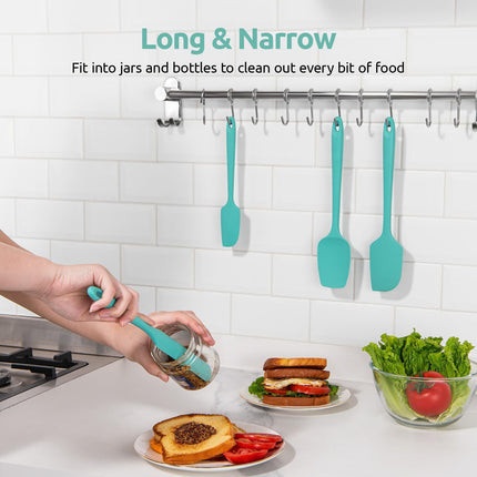 Silicone Spatula Set of 4,Heat-Resistant Up to 450°F for Baking and Cooking,Food-Grade Flexible Design with Ergonomic Handles,Prevents Scratches on Cookware,Ideal for Cake Decorating and Sauces. D.