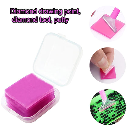 Diamond Painting Art Wax Refills for Diamond Art Dots Accessories, DIY Putty Glue and Wax for Diamond Art Embroidery Accessories with Storage Box, 6 Pcs, 0.98x0.98 0.98" x 0.98" Purple*4 Set.