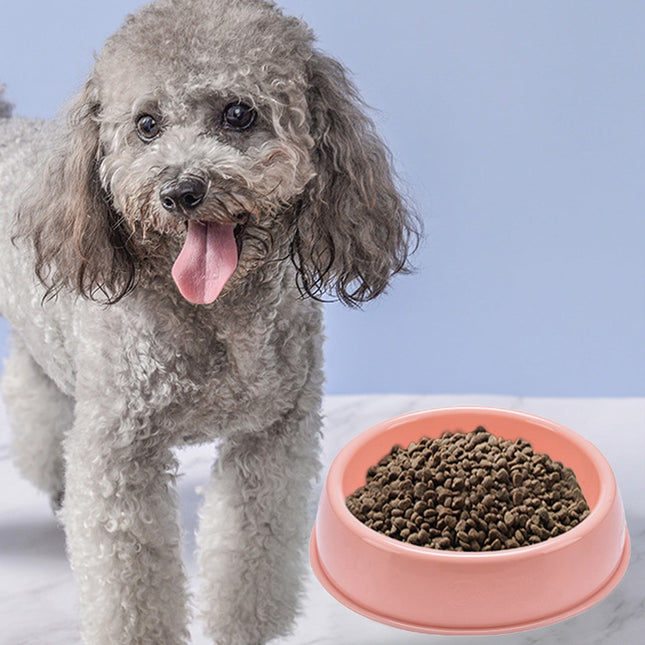 Plastic Dog Bowl,Non Slip Candy Color Plastic Pet Food Bowl,Shallow Cat Food Dish ,Reusable Pet Food And Water Bowl,Puppy Cat Animal Feeding Bowls ,Pet Food Container Storage Easy To Clean 5.19" x 1.97" x 5.12" Pink.