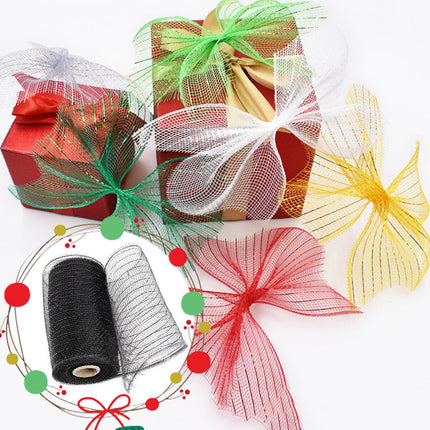 Poly Mesh Ribbon,6x338 Inch,Red Foil Mesh for Wreaths,Swags and Christmas Tree Decoration Ribbli Metallic Mesh Ribbon, Red Foil Mesh for Wreaths, Swags and Christmas Tree Decoration(Z1-Purple) Black.