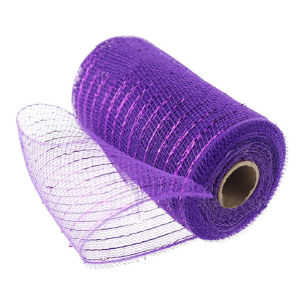 Poly Mesh Ribbon,6x338 Inch,Red Foil Mesh for Wreaths,Swags and Christmas Tree Decoration Ribbli Metallic Mesh Ribbon, Red Foil Mesh for Wreaths, Swags and Christmas Tree Decoration(Z1-Purple) Purple.