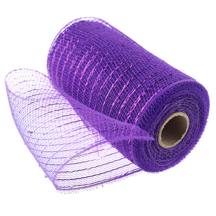 Poly Mesh Ribbon,6x338 Inch,Red Foil Mesh for Wreaths,Swags and Christmas Tree Decoration Ribbli Metallic Mesh Ribbon, Red Foil Mesh for Wreaths, Swags and Christmas Tree Decoration(Z1-Purple) Z1-Purple.