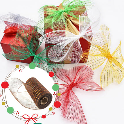 Poly Mesh Ribbon,6x338 Inch,Red Foil Mesh for Wreaths,Swags and Christmas Tree Decoration Ribbli Metallic Mesh Ribbon, Red Foil Mesh for Wreaths, Swags and Christmas Tree Decoration(Z1-Purple) light green.