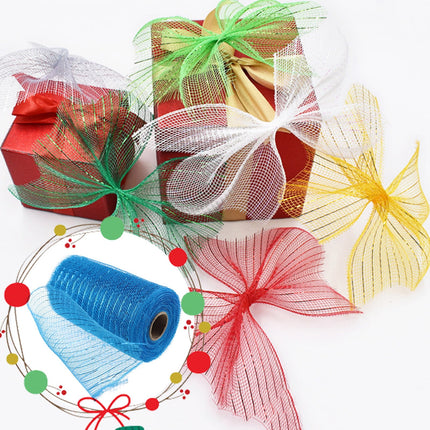 Poly Mesh Ribbon,6x338 Inch,Red Foil Mesh for Wreaths,Swags and Christmas Tree Decoration Ribbli Metallic Mesh Ribbon, Red Foil Mesh for Wreaths, Swags and Christmas Tree Decoration(Z1-Purple) turquoise.