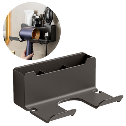 1 Pack Hair Dryer Holder, Wall Mount Self Adhesive Waterproof Blow Dryer Rack Storage Organizer Hanger, Compatible with Most Hair Blower Appliance, Curling Iron, Straightener(Z2-White) Z2-Grey.